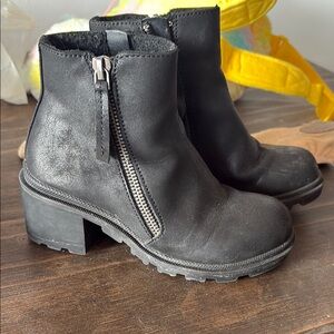 Target Black Kids Side-Zip Block Heel Ankle Boots